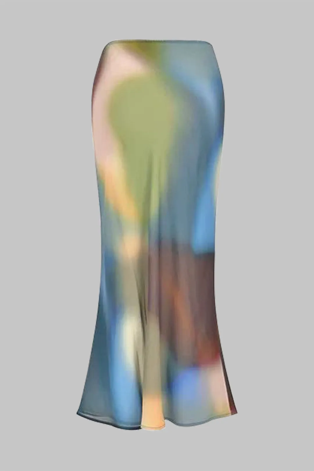 Watercolor Print Satin Low Waist Skirt sold by Micas product image thumbnail 3