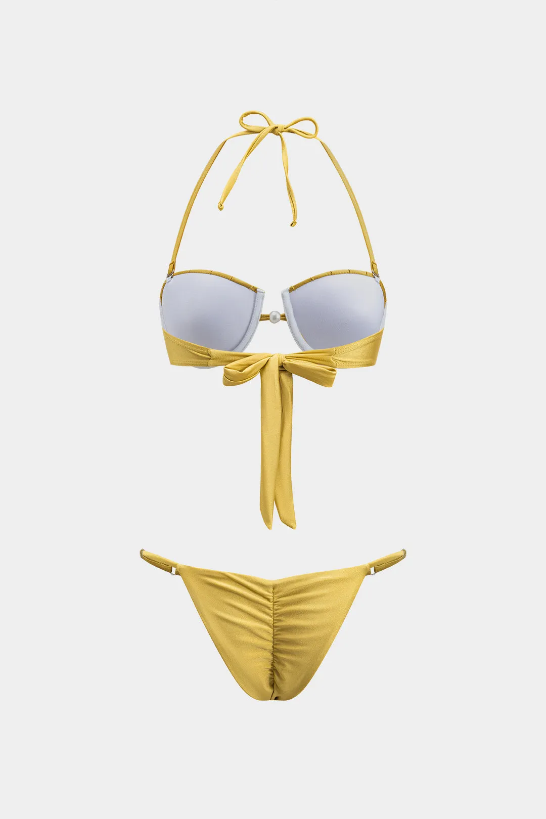 RUCHED RACTLESS TIEP TO PIECE BIKINI OG SLUT SLIT COWS UP SET sold by Micas product image thumbnail 3