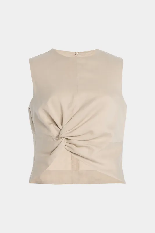 Ruched Twist Knot Zipper Tank Top sold by Micas