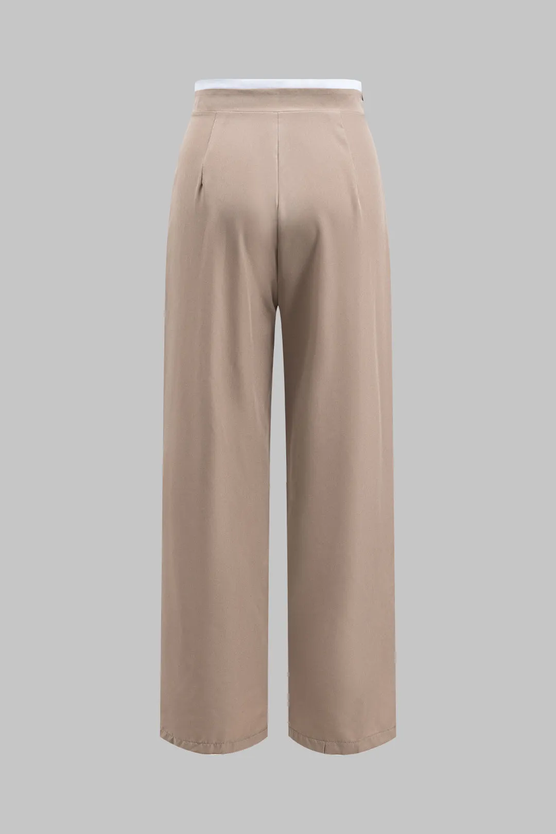 Plisset bånd tilbage knap ærmeløs top og slips front patchwork brede ben bukser sæt sold by Micas product image thumbnail 5