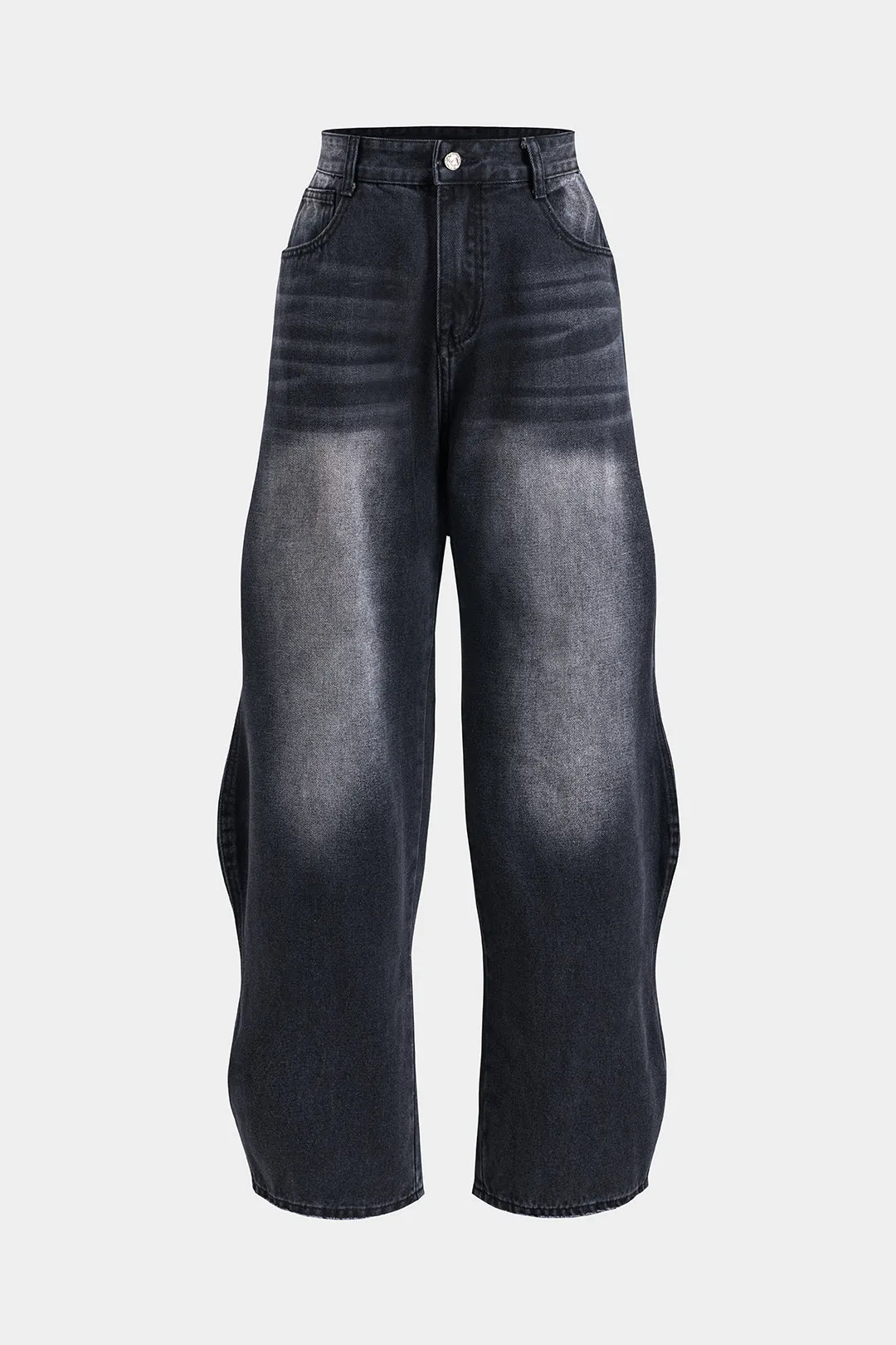 Denim knap lomme brede ben jeans sold by Micas