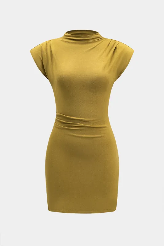 Pleated Flutter Sleeve  Mini Dress sold by Micas