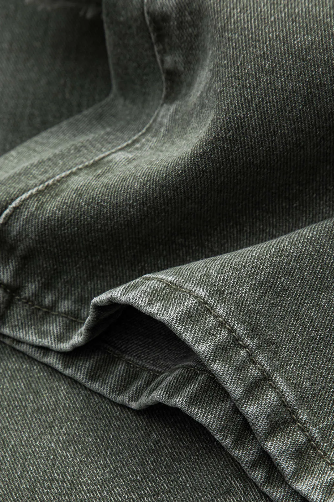 Denim Patchwork Button Wide Leg Trousers sold by Micas product image thumbnail 5