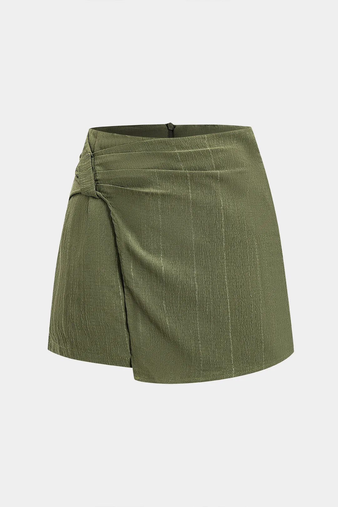 Solid Ruched lynlås skorts sold by Micas