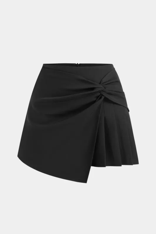 Plus størrelse asymmetrisk twist knude lynlås nederdel sold by Micas