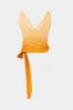 Ombre Print Tie Knot Crossed Slip Tank Top sold by Micas