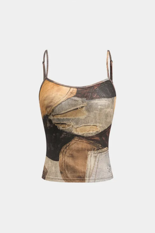 Retro print cami top sold by Micas