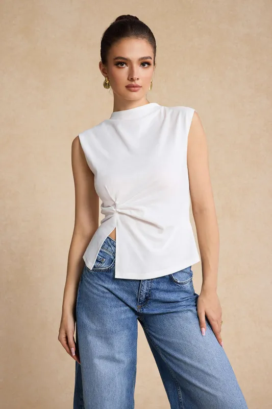 Ruched Twist Knot Tank Top sold by Micas