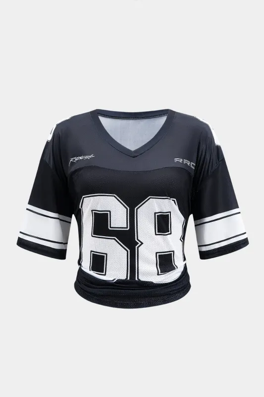 Kontrastbrevprint kortærmet t-shirt sold by Micas