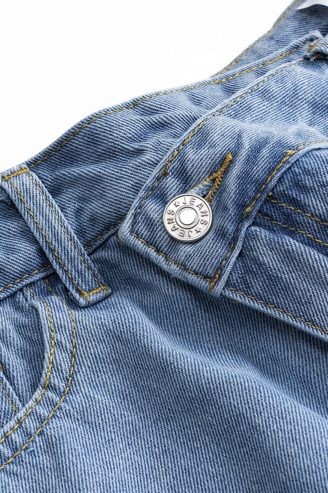 Denim rippet asymmetrisk knaphorts sold by Micas product image thumbnail 3