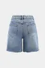 Denim -knaplomme shorts sold by Micas