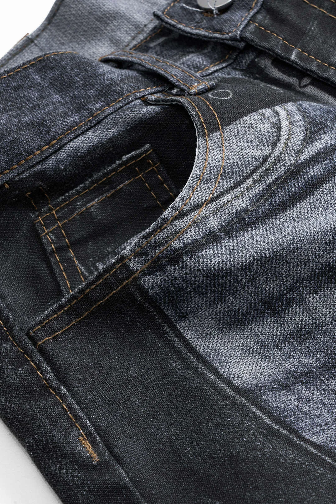 Kontrast denim -knap brede ben jeans sold by Micas product image thumbnail 3