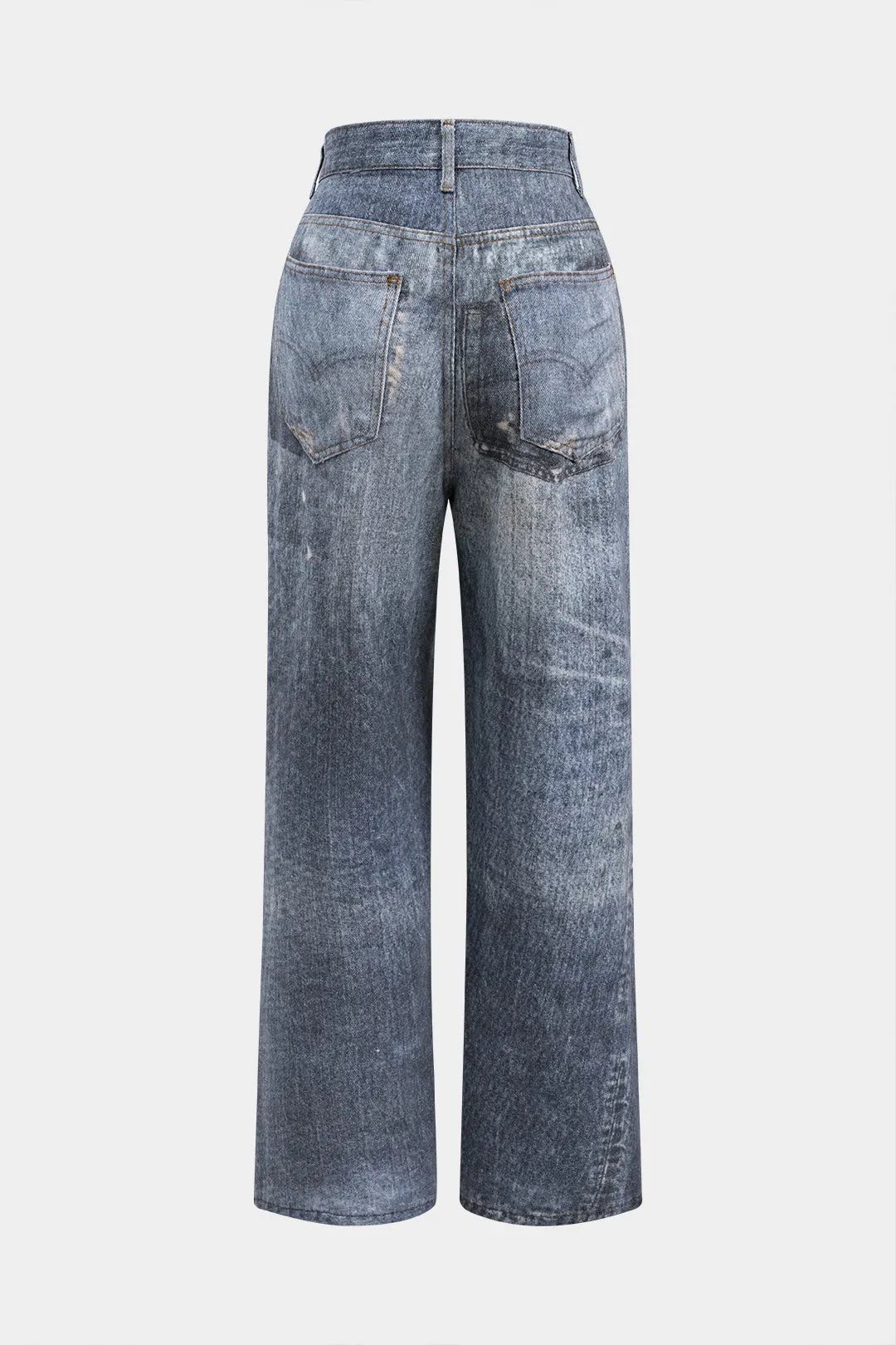 Abstrakt print denim -knap Lommevaskede jeans sold by Micas product image thumbnail 2