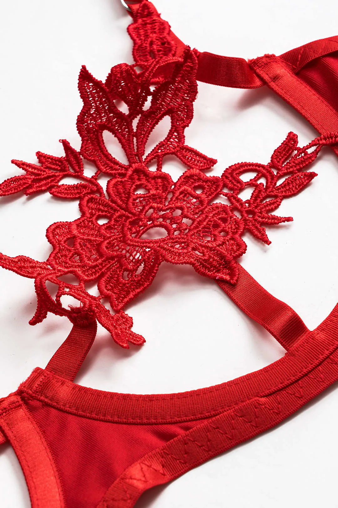 Mesh Sheer Broderi Lingerie Garter Set sold by Micas product image thumbnail 4