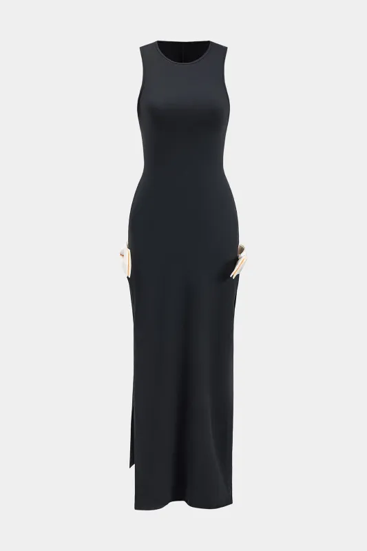 Bue ærmeløs spalte maxi kjole sold by Micas
