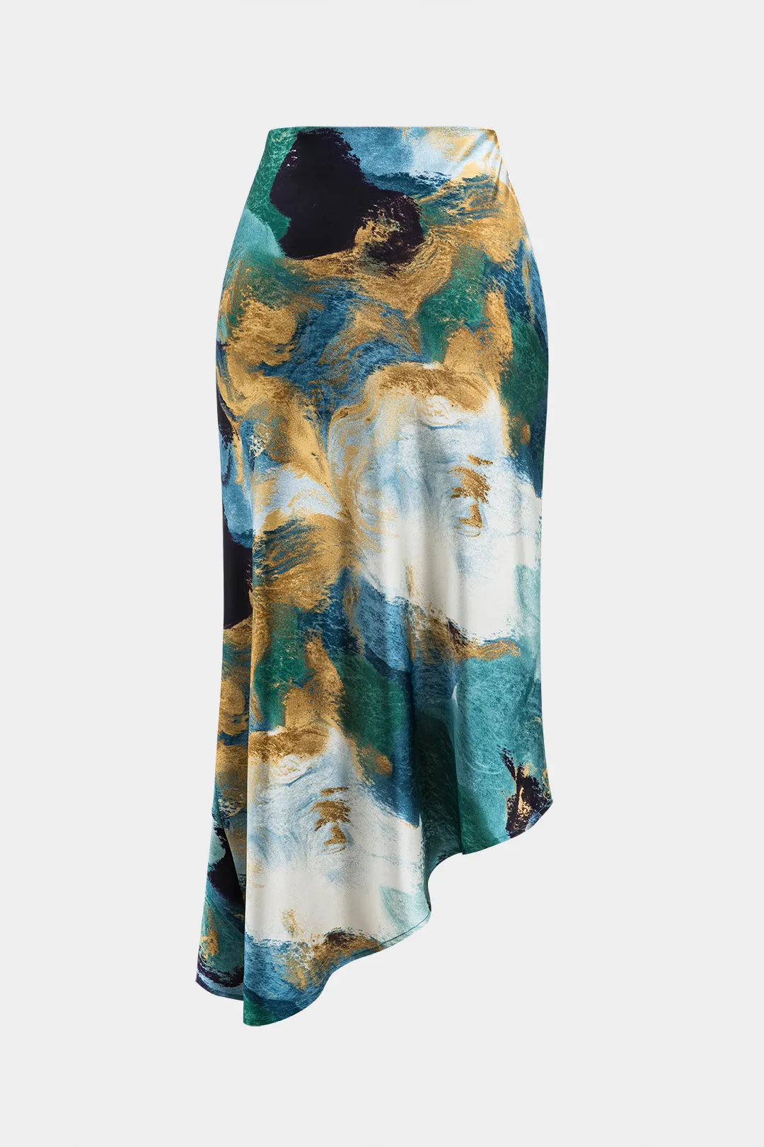 Abstract Print Asymmetrical Button Slit Skirt sold by Micas product image thumbnail 2