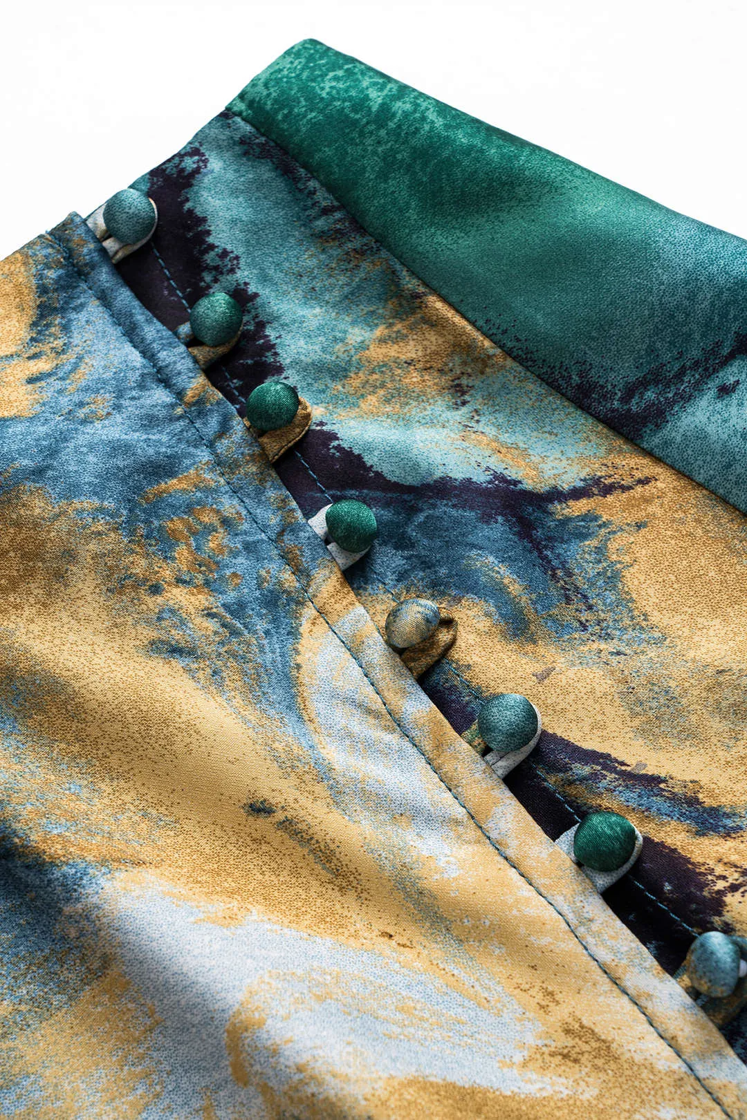 Abstract Print Asymmetrical Button Slit Skirt sold by Micas product image thumbnail 3