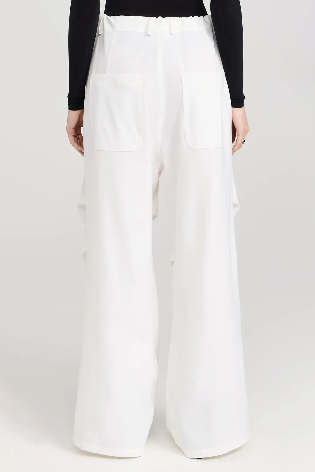 Solid Tie Front Ruched Wide Leg Trousers sold by Micas product image thumbnail 3
