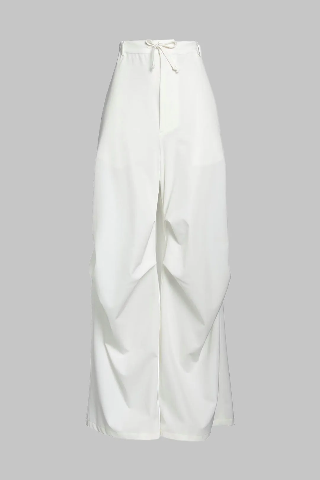 Solid Tie Front Ruched Wide Leg Trousers sold by Micas