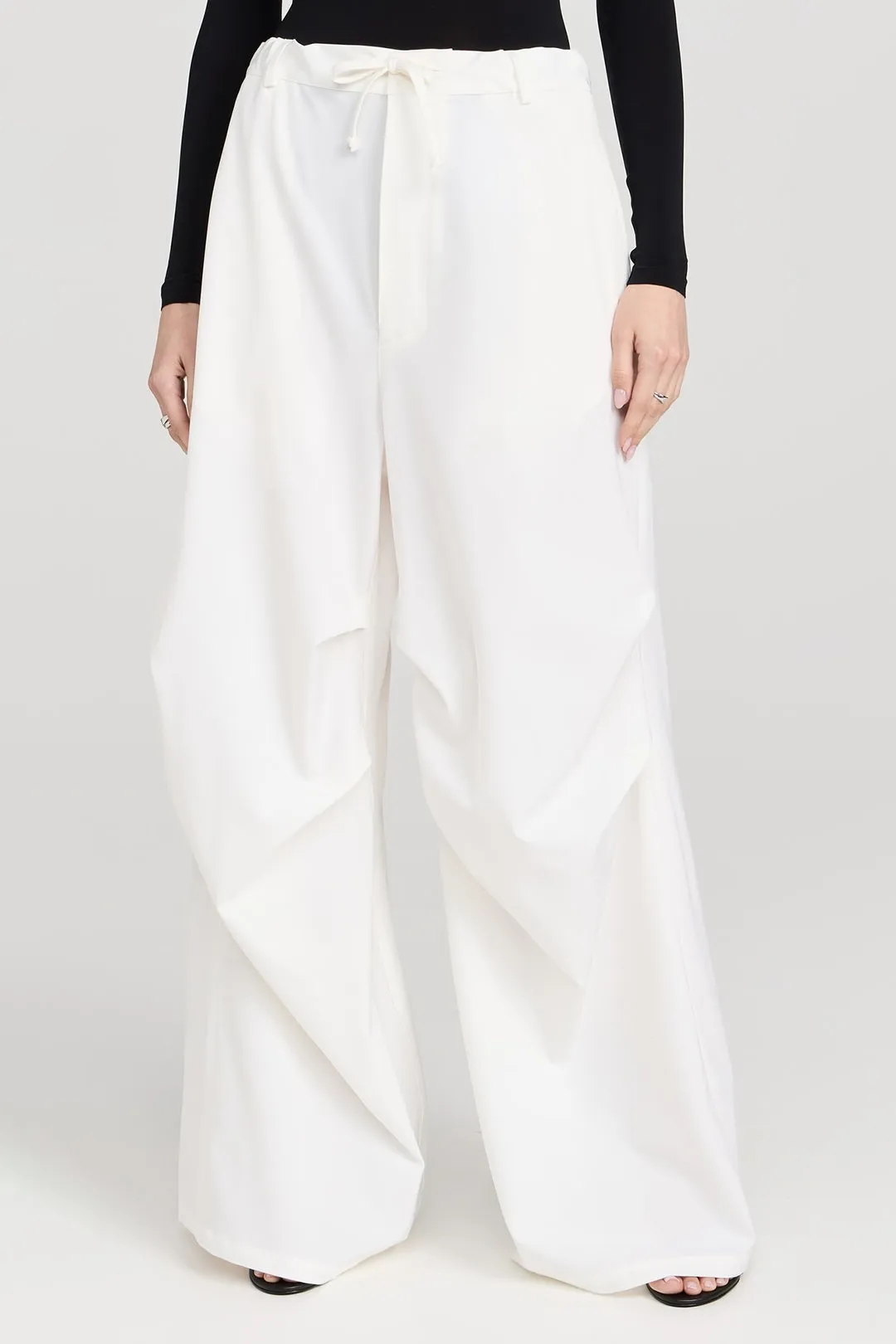Solid Tie Front Ruched Wide Leg Trousers sold by Micas product image thumbnail 2