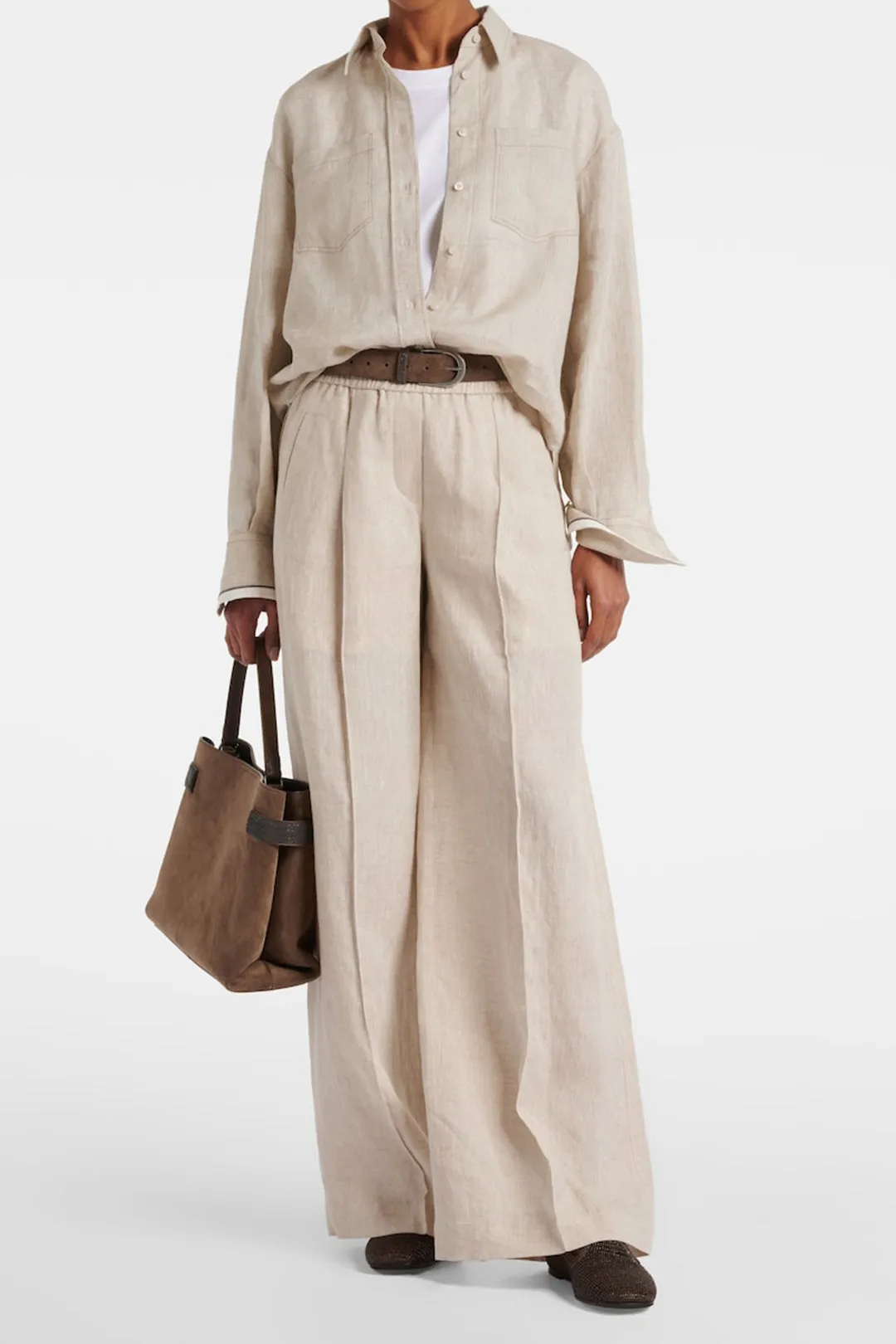Linen Pleated Pocket Wide Leg Trousers sold by Micas product image thumbnail 4