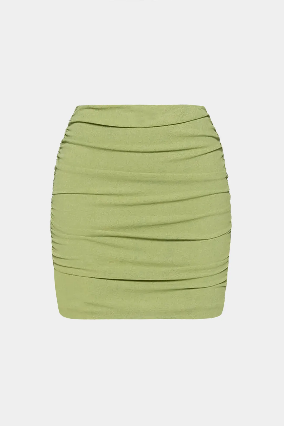 Solid Ruched Mini Skirt sold by Micas
