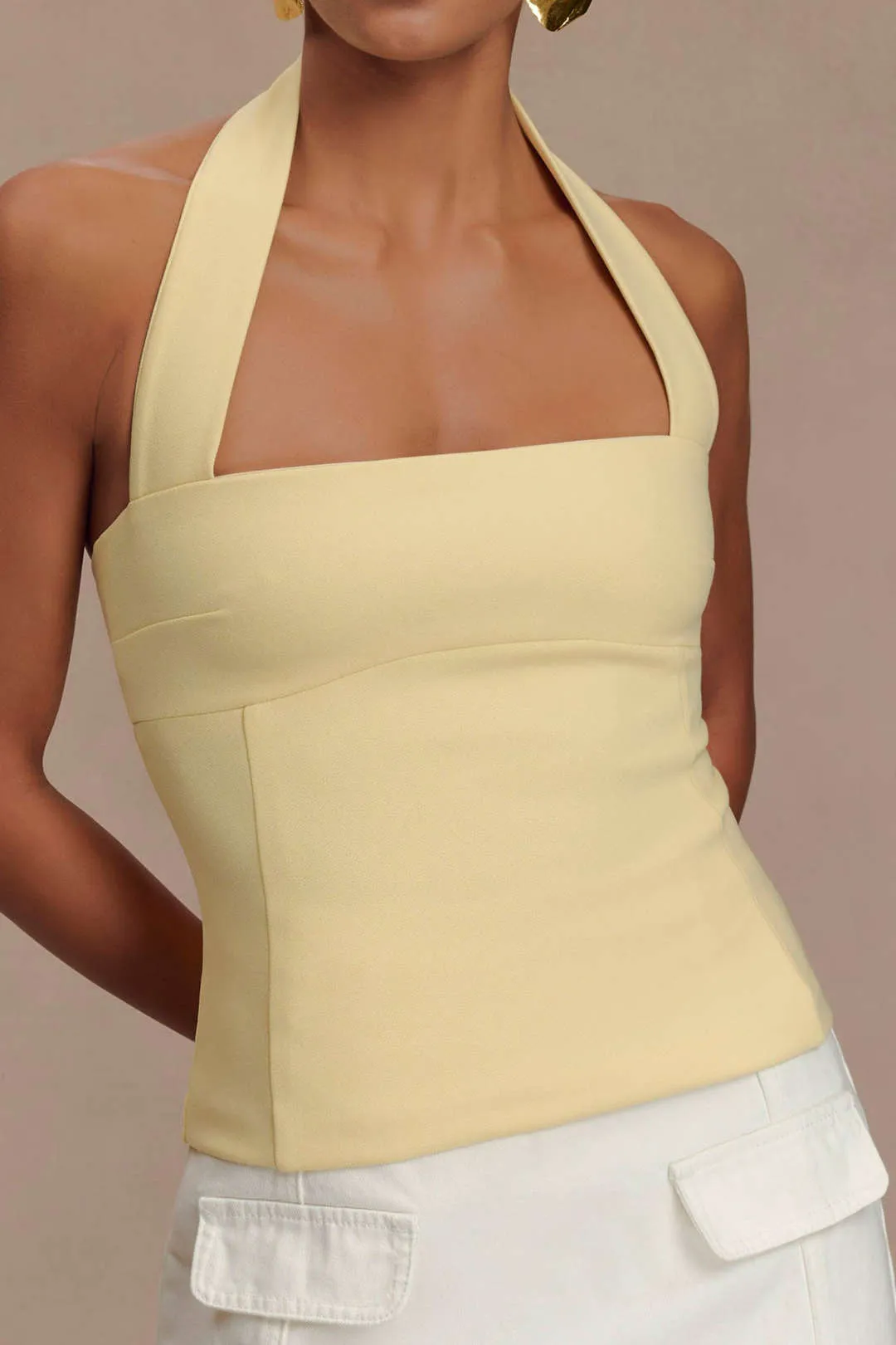 Zipper Halter Cami Top sold by Micas