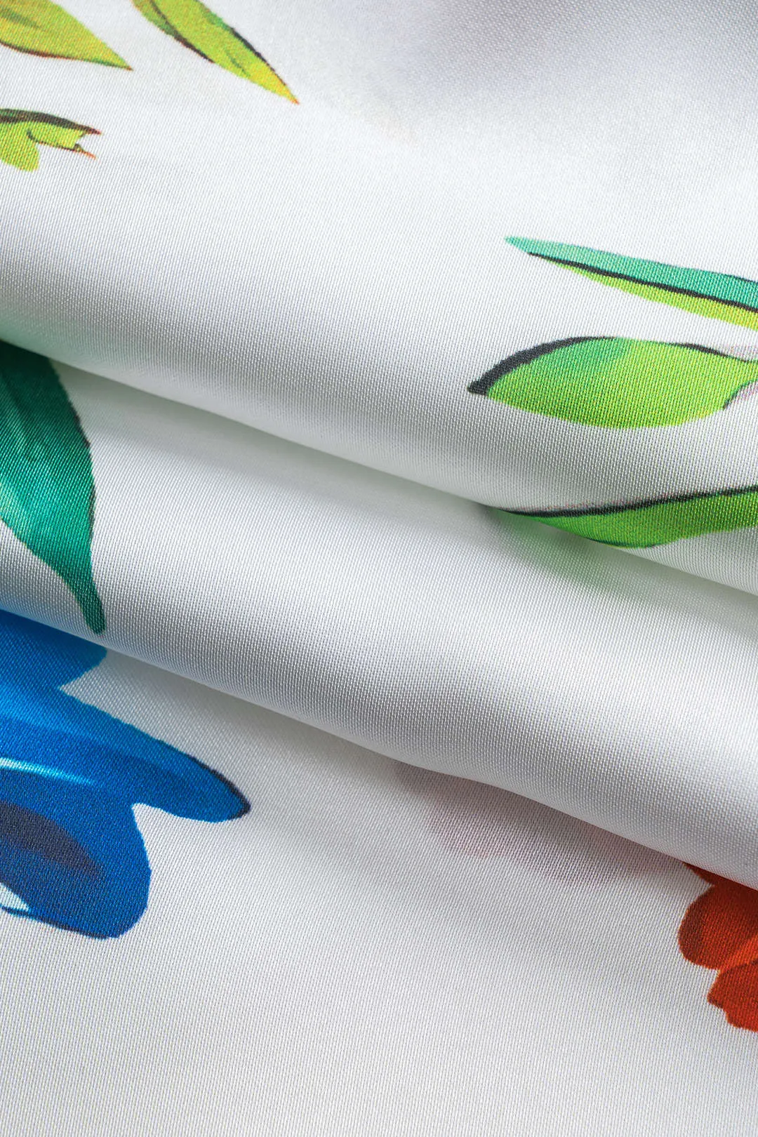 Blomsterprint Satin Ruched Button Bind Front Wide Ben Bukser sold by Micas product image thumbnail 5