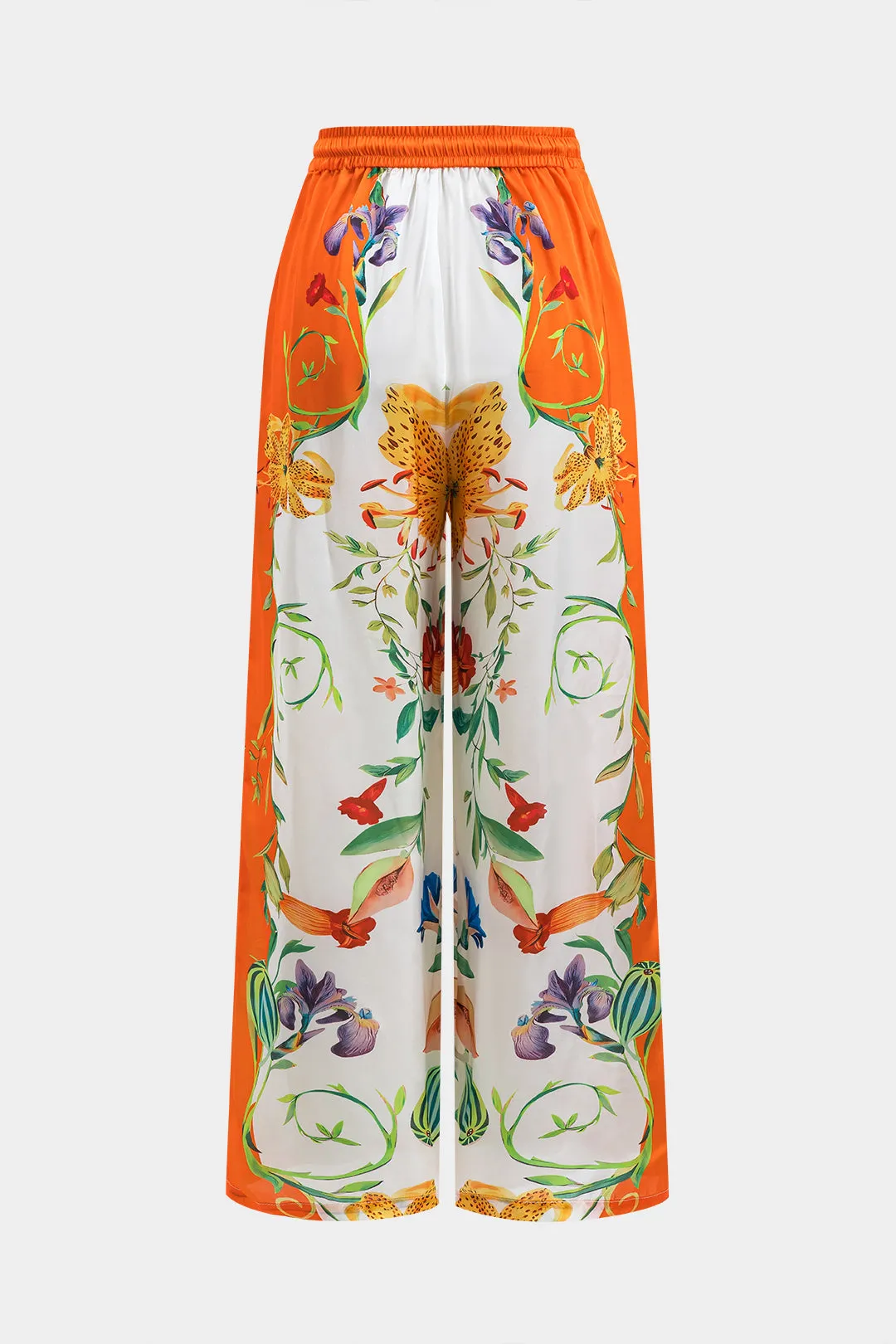 Blomsterprint Satin Ruched Button Bind Front Wide Ben Bukser sold by Micas product image thumbnail 3