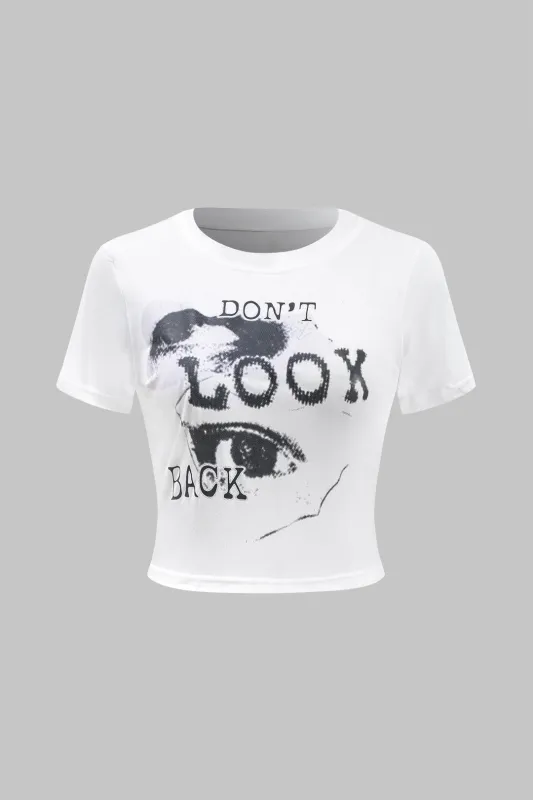 Abstrakt print ruched kortærmet t-shirt sold by Micas