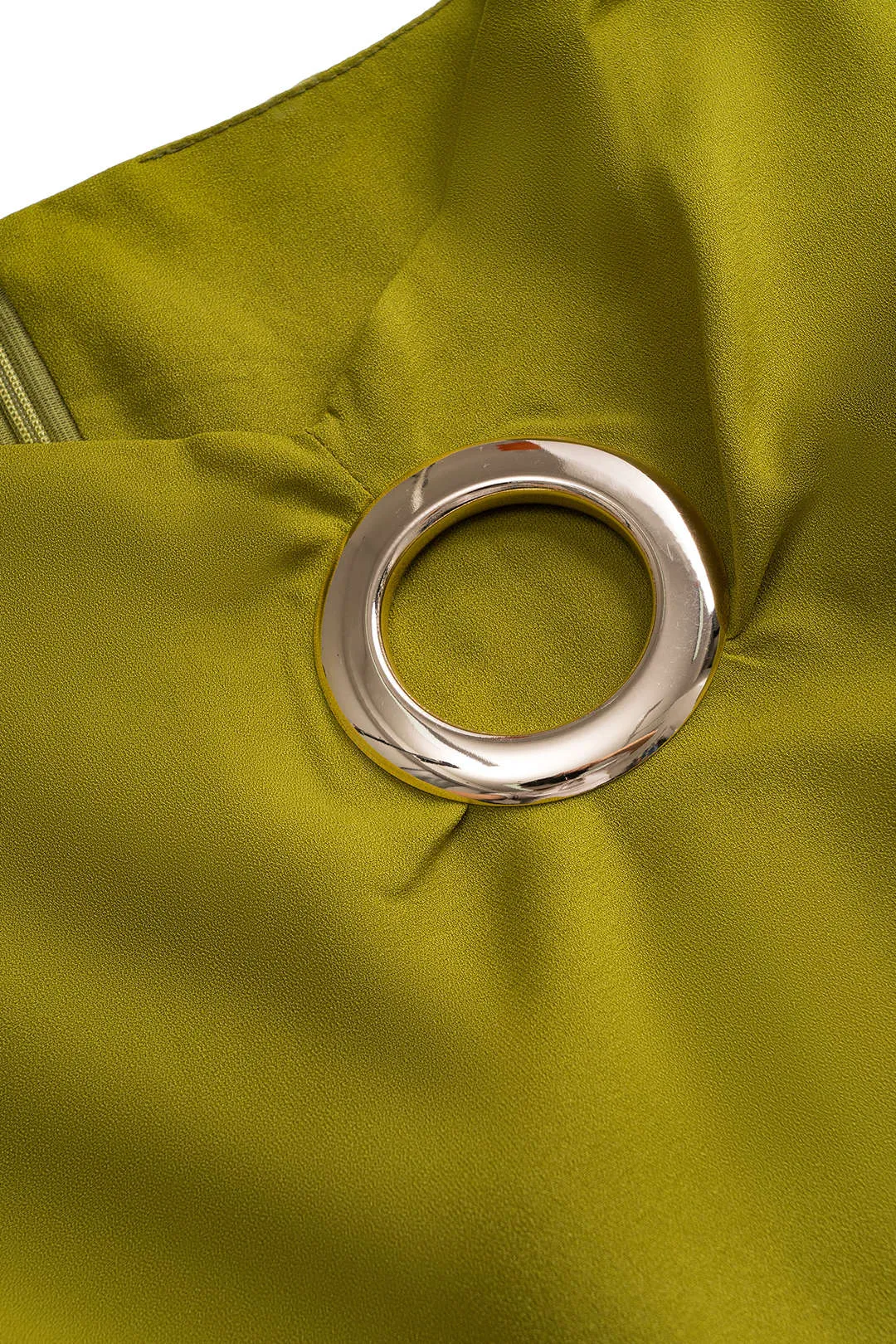 Metallisk ring ruched lynlås ærmeløs spalte midi kjole sold by Micas product image thumbnail 3