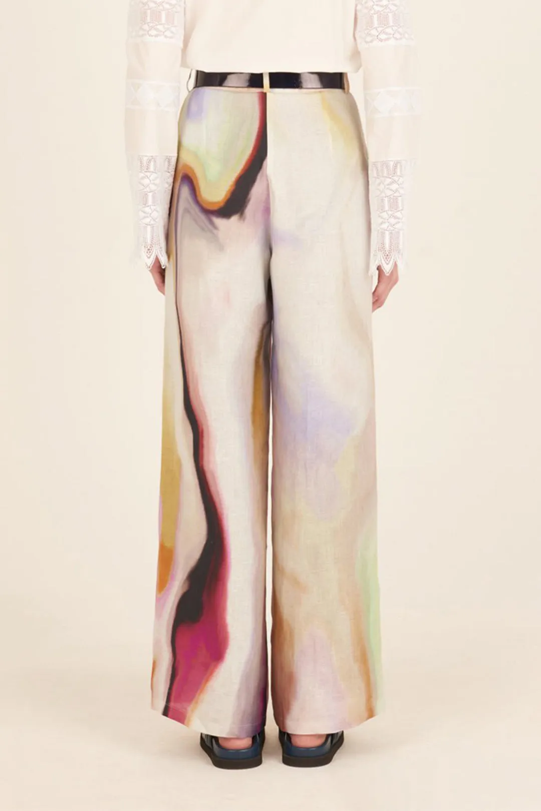 Tie Dye Print Button Pocket Wide Leg Trousers sold by Micas product image thumbnail 3