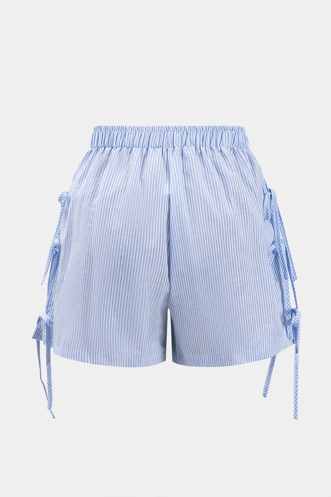 Stripe Print Ruched Tie Knot Shorts sold by Micas product image thumbnail 2