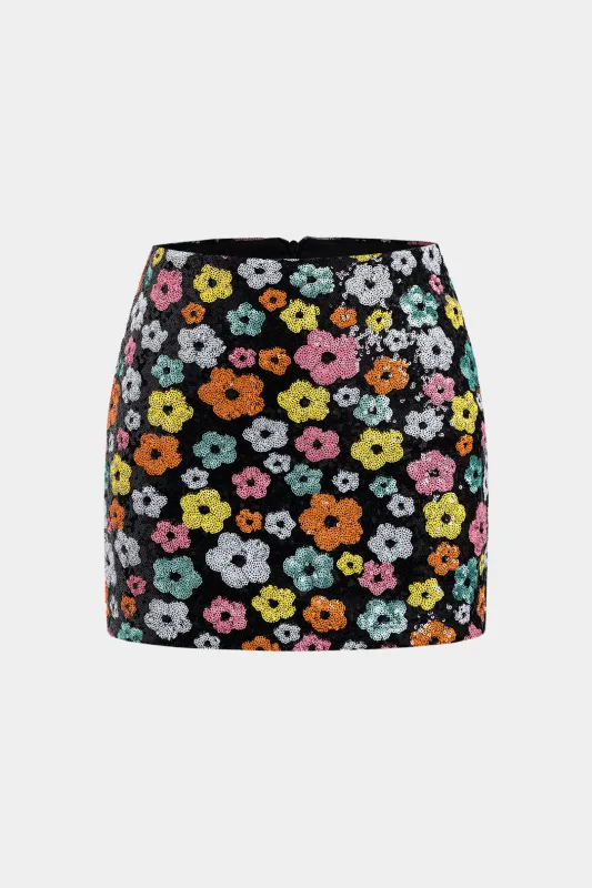 Sequin lynlås mini nederdel sold by Micas