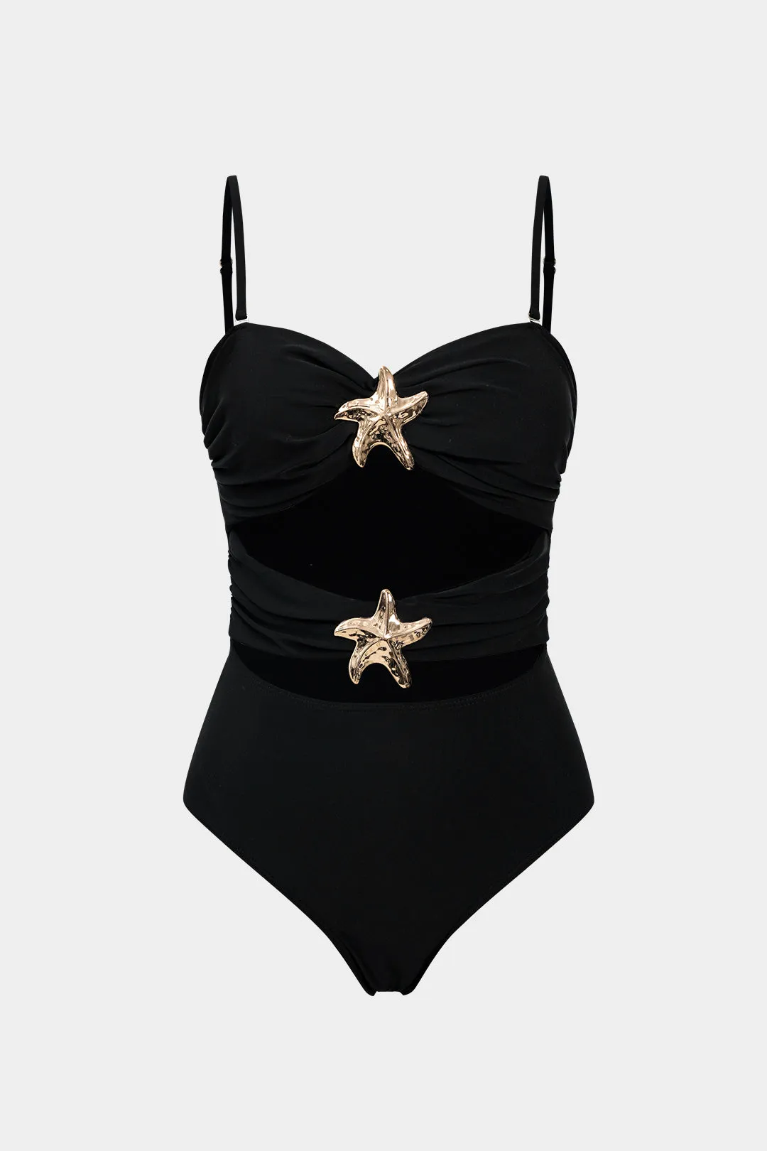 Metallisk stjerneformindretning Ruched Cut Out Slip Tummy Control I ét stykke badedragt sold by Micas product image thumbnail 2