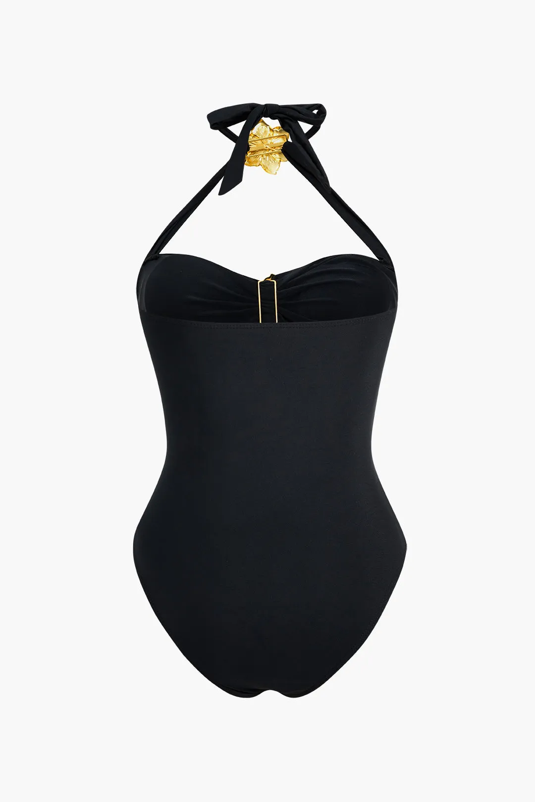 Metallisk indretning Skåret ud Tie op mave kontrol i ét stykke badedragt sold by Micas product image thumbnail 3