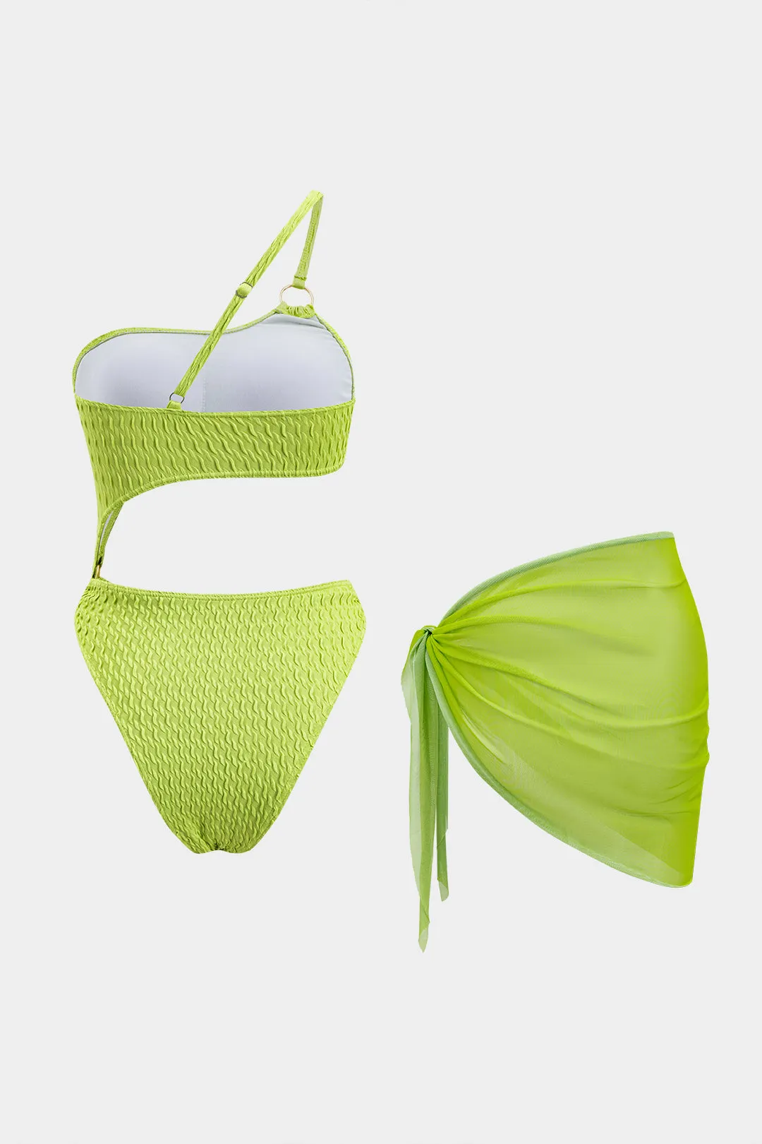 Asymmetrisk bikini og ruched slips knude cover up sæt sold by Micas product image thumbnail 2