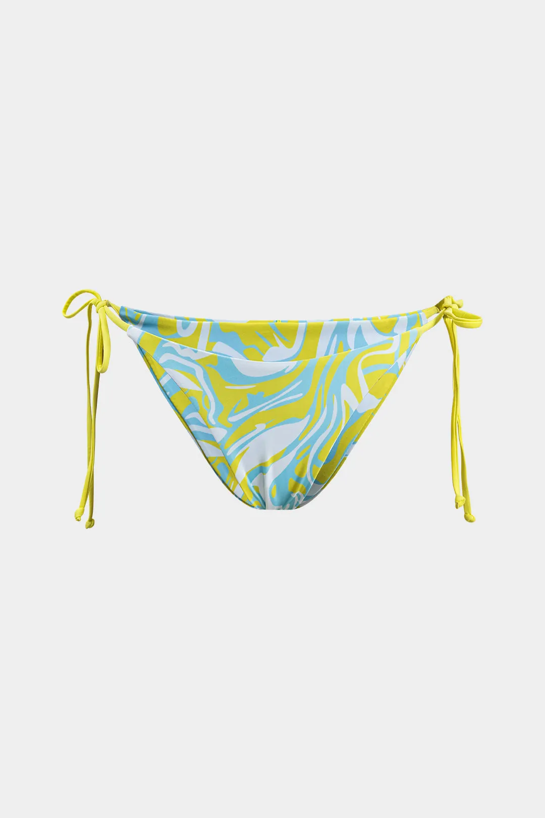 Kontrast Abstrakt print Mesh Ruched Tie Up bagløs bikini og slips Knot Cover Up Set sold by Micas product image thumbnail 4