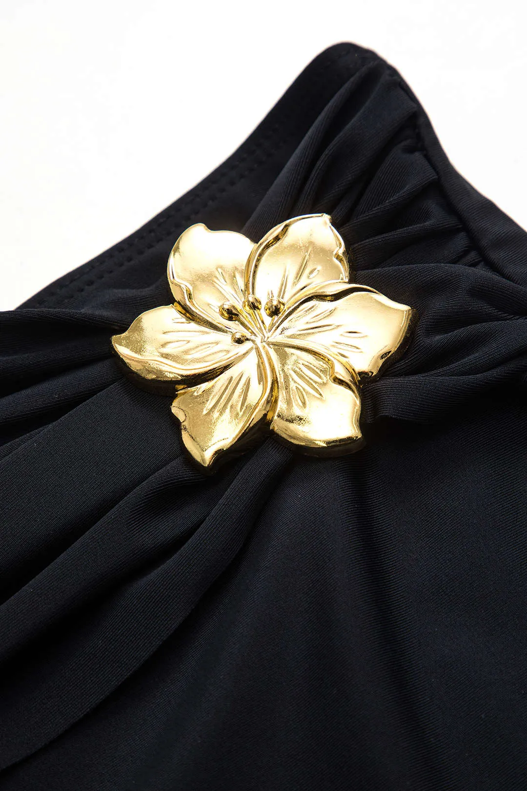 Metallisk indretning Ruffle Ruched Tie Back Slip Bikini Set sold by Micas product image thumbnail 4