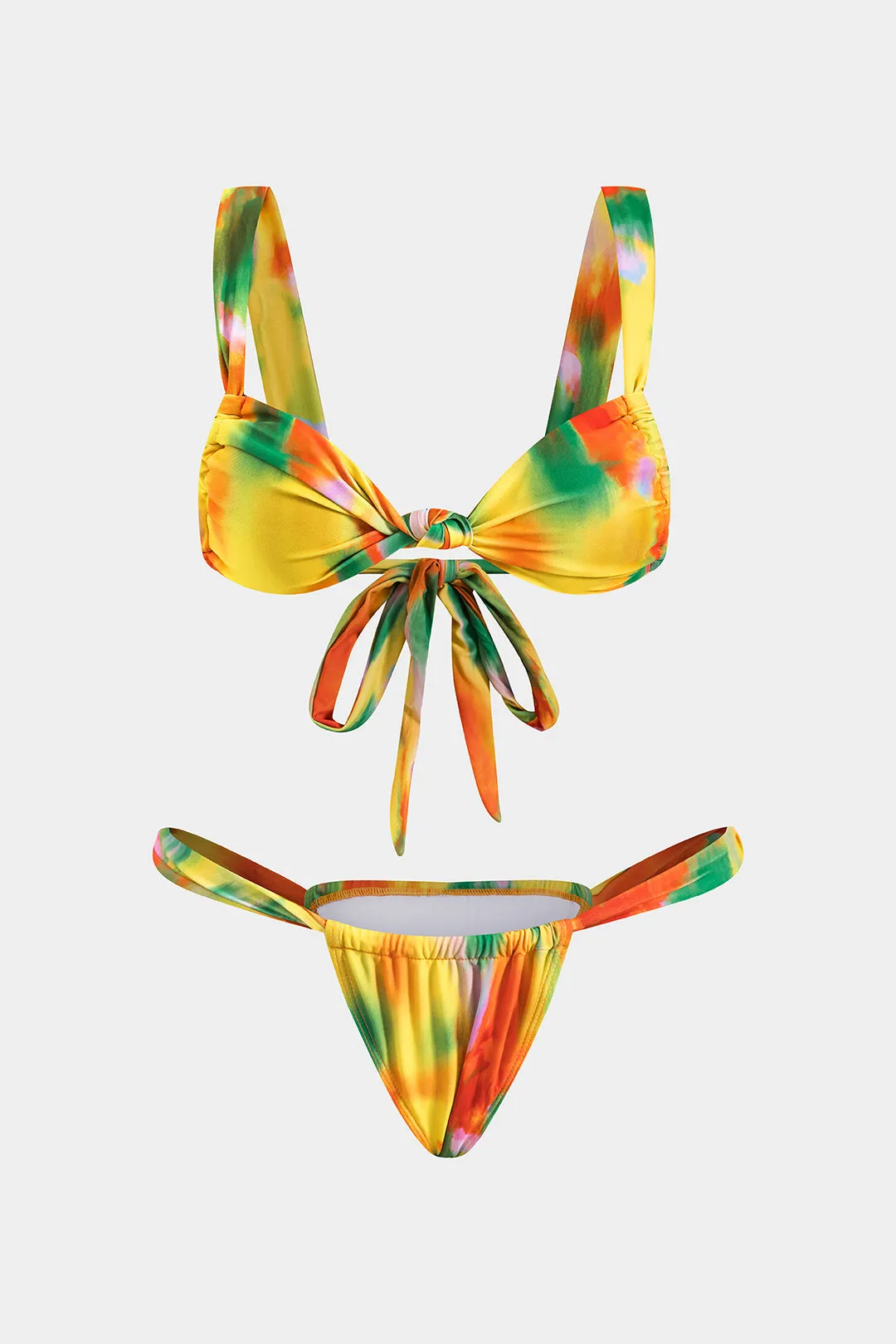 Bind farvestofprint Ruched Twist Knot Tie Back Bikini Set sold by Micas product image thumbnail 2