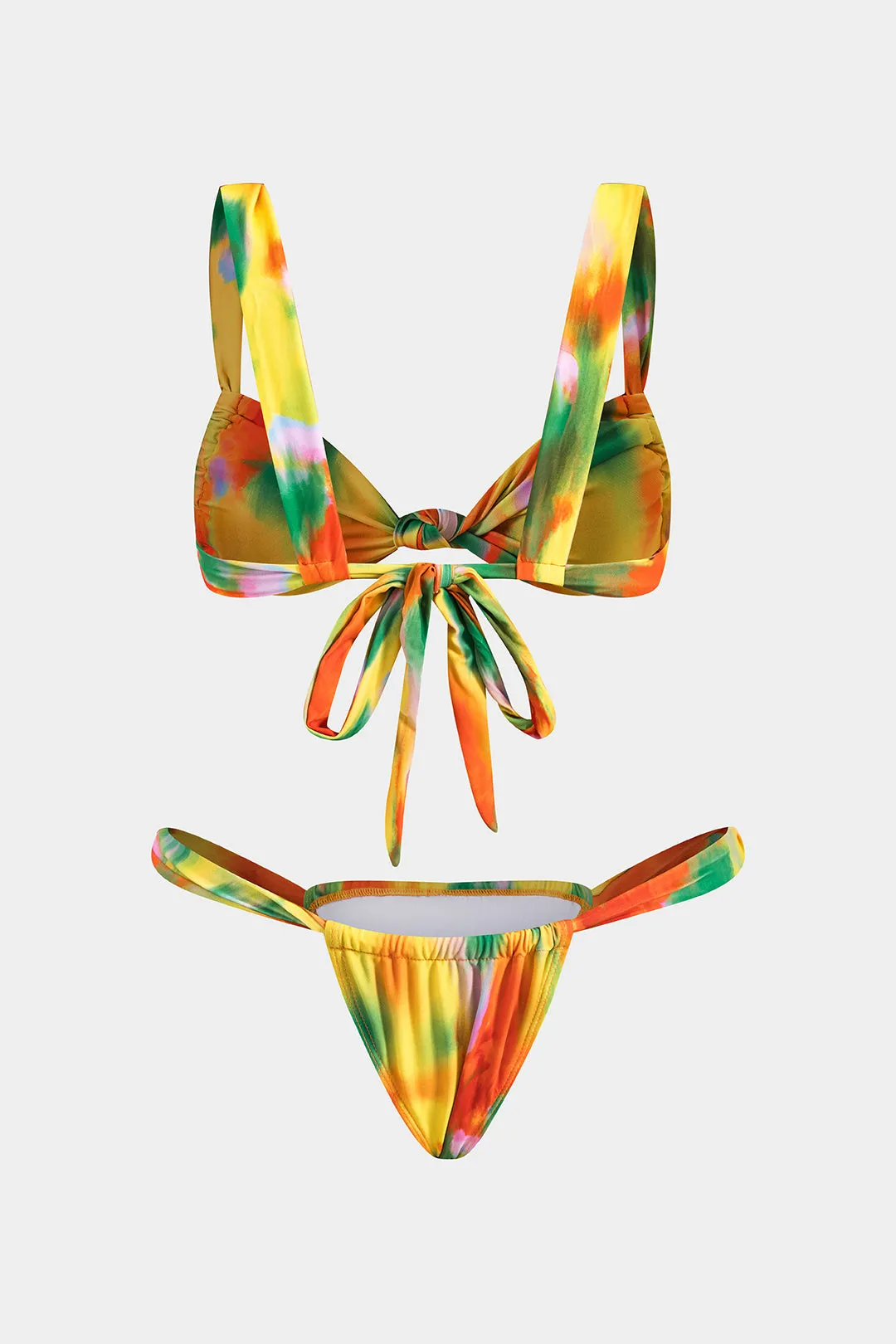 Bind farvestofprint Ruched Twist Knot Tie Back Bikini Set sold by Micas product image thumbnail 3