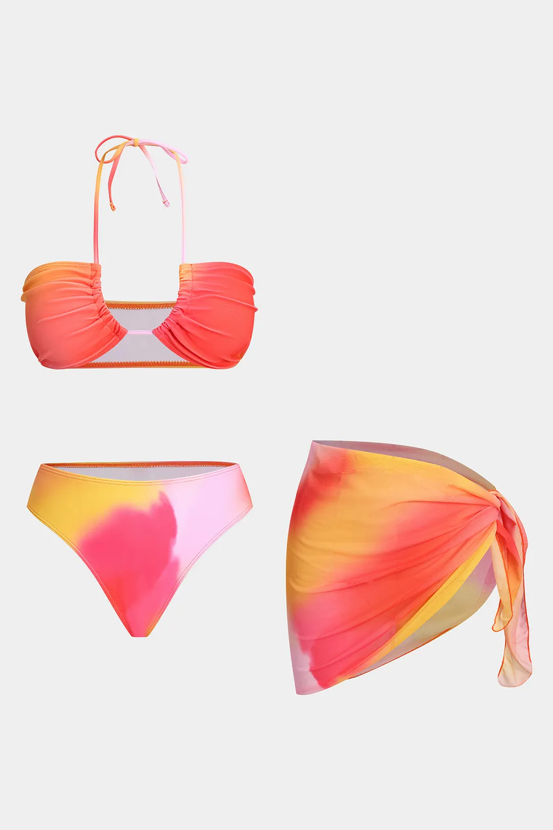 Ruched Tie Up Bikini og Tie Knot Cover Up Set sold by Micas product image thumbnail 2