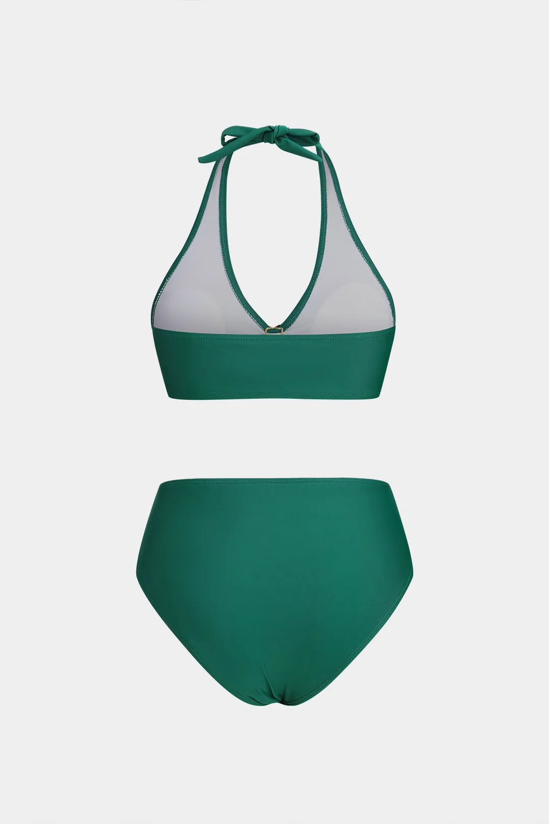 Metallisk udsmykning Ruched Tie Up Backless Bikini Set sold by Micas product image thumbnail 3