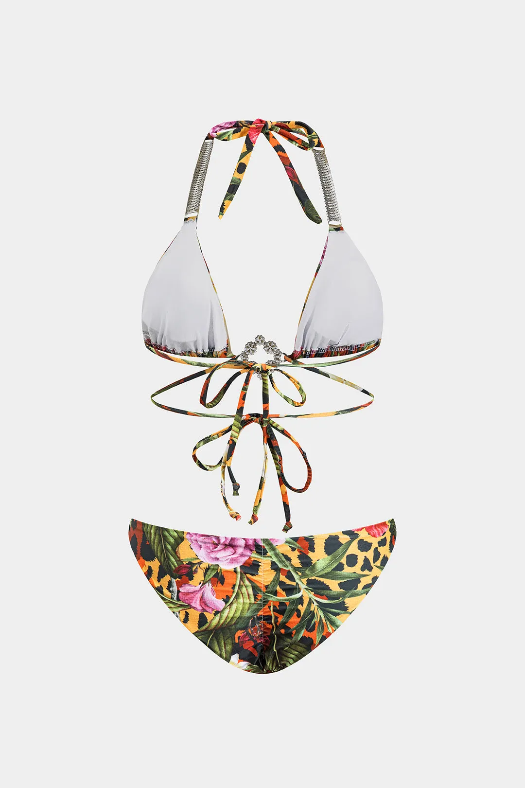Tropisk print rhinestone stroppet bikini sæt sold by Micas product image thumbnail 3