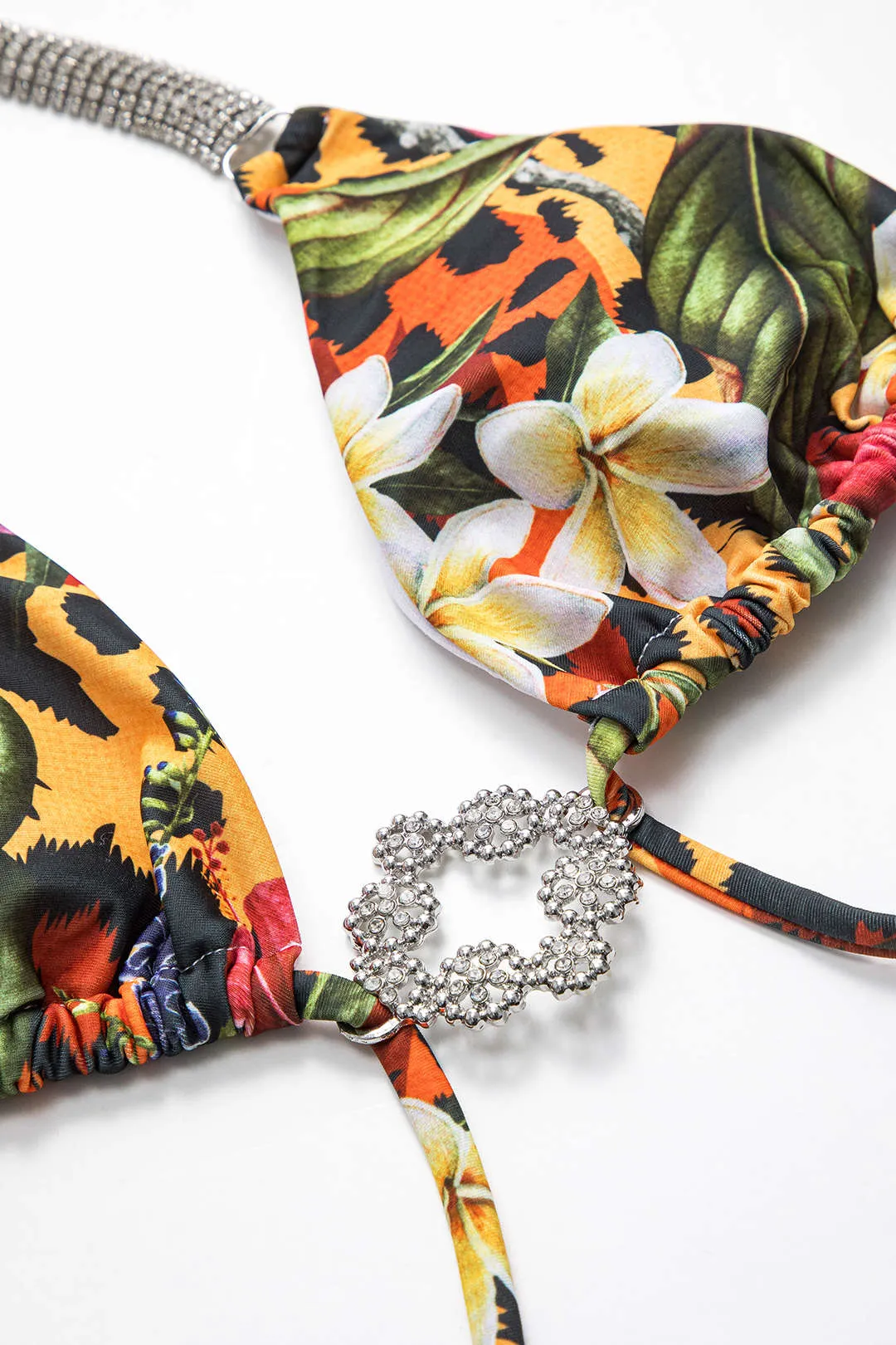 Tropisk print rhinestone stroppet bikini sæt sold by Micas product image thumbnail 5