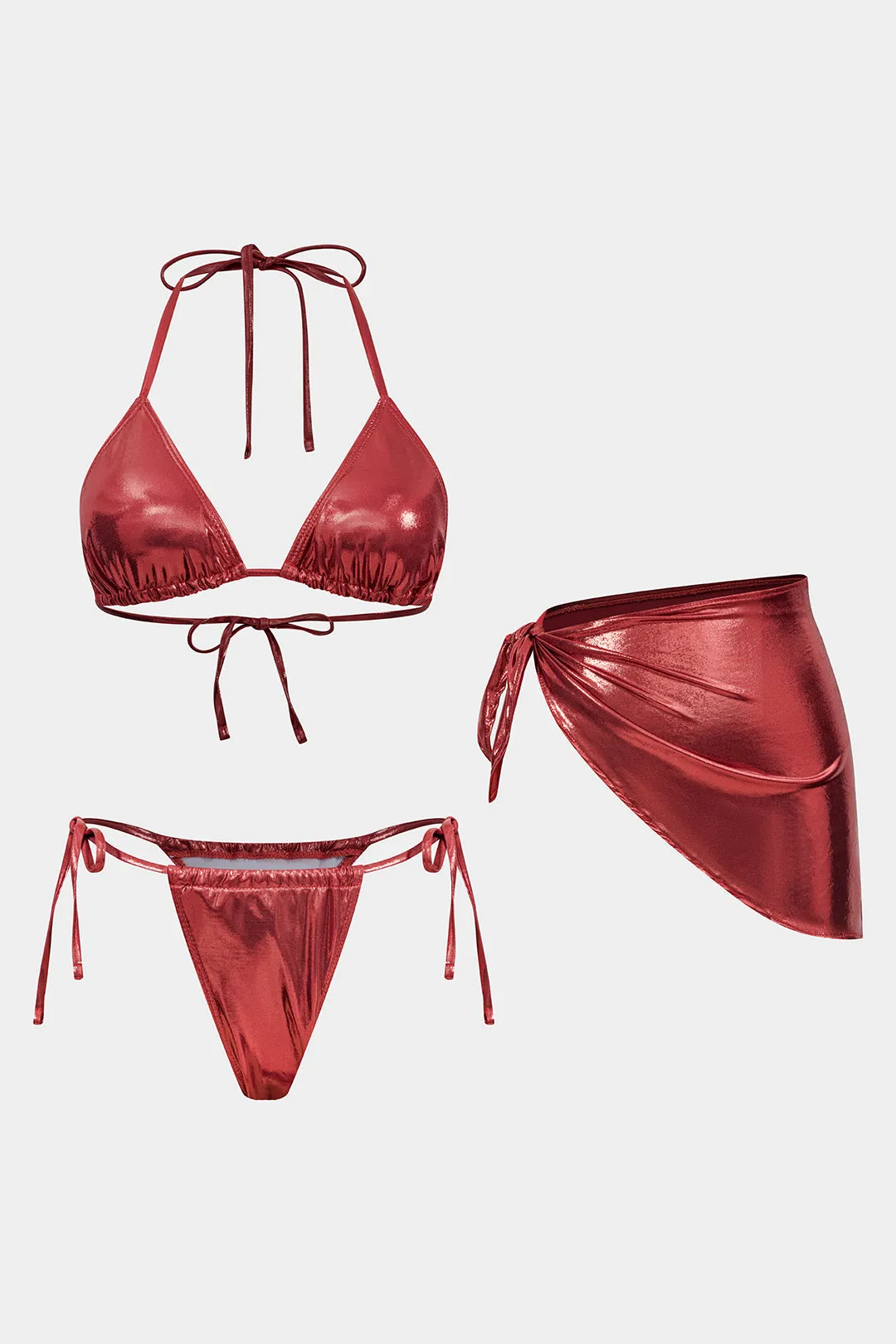 RUCHED TOE-UP BACKLESS BIKINI OG TIE KNOT Cover Up Set sold by Micas product image thumbnail 2