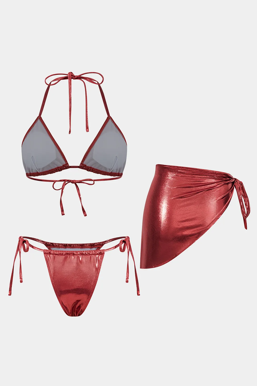 RUCHED TOE-UP BACKLESS BIKINI OG TIE KNOT Cover Up Set sold by Micas product image thumbnail 3