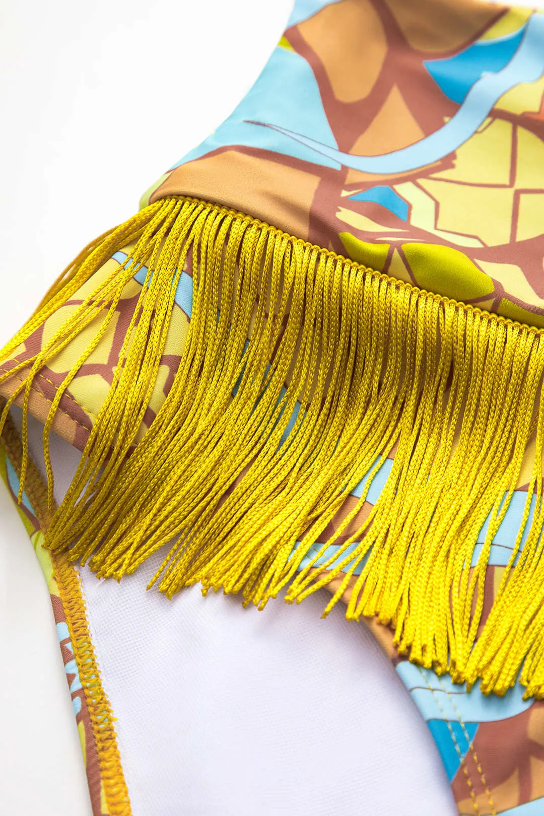 Tropisk print frynse rygfri bikini sæt sold by Micas product image thumbnail 5