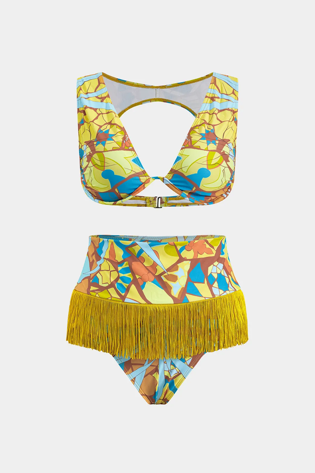 Tropisk print frynse rygfri bikini sæt sold by Micas product image thumbnail 2