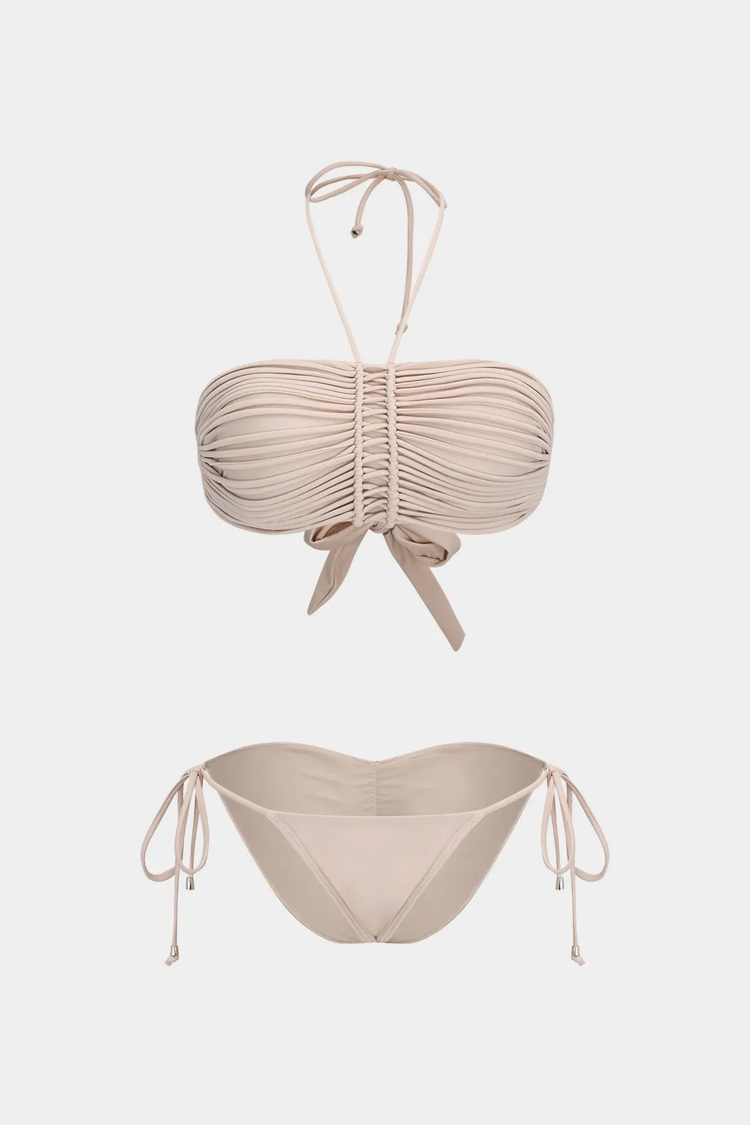 RUCHED TIE UP BACKLESS BIKINI SET sold by Micas product image thumbnail 2